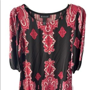 INC Black and Pink Dress 3/4 sleeve Tunnic Dress